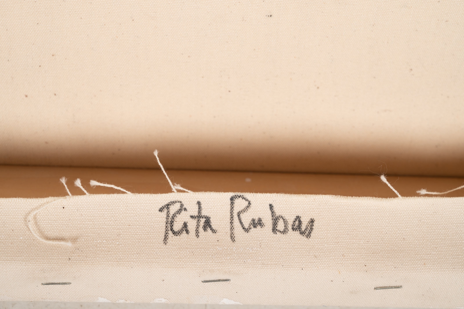 Artwork by Rita Rubas, Loops and Dot, Made of acrylic and gouache on canvas