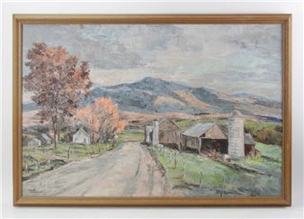 Vermont mountain with barns - Barbara Van Stappen