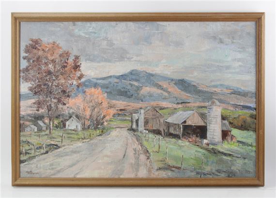 Vermont mountain with barns - Barbara Van Stappen