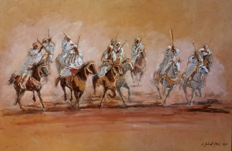 Artwork by Catherine Jaubert Gazel, MOROCCAN FANTASIA, Made of PAINTING ON STUCCO