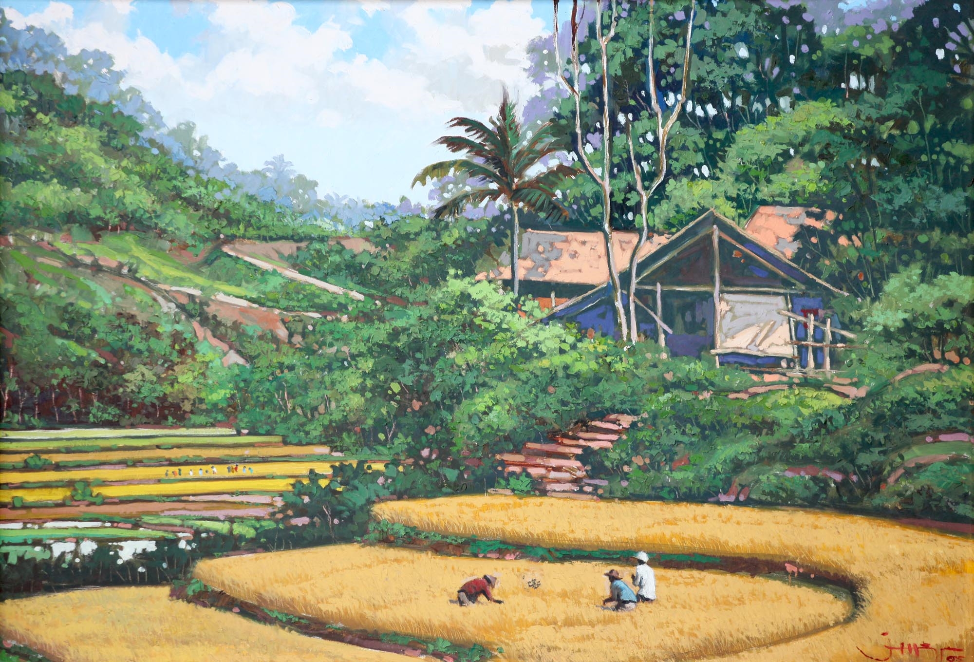 Artwork by Yap Hian Tjay, Panen Raya, Made of Oil on canvas