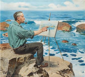 Autoportret na tle morza - Feliks Wygrzywalski
