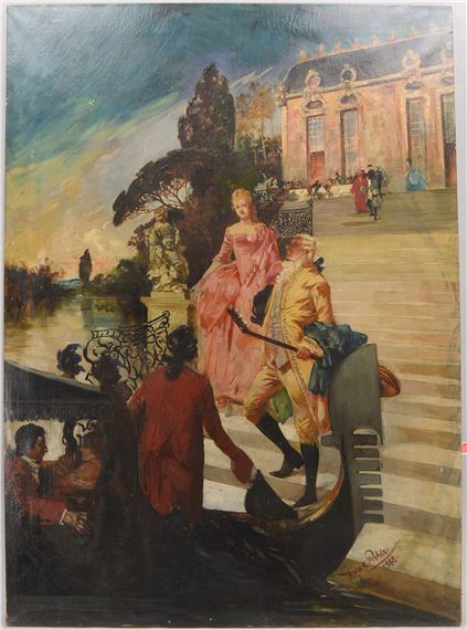 Paar vor der Gondelfahrt by Hermann Emil Pohle, 1888
