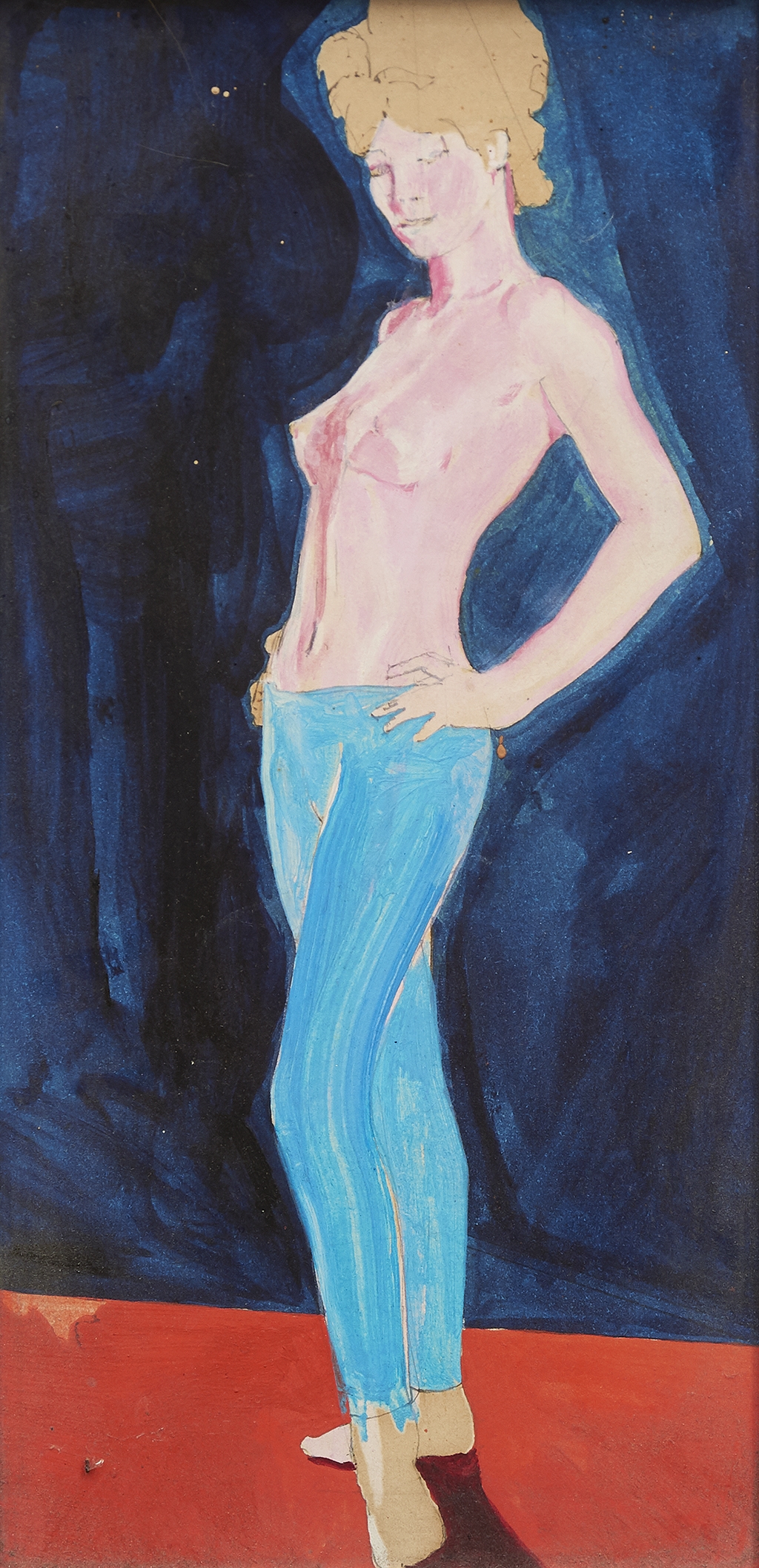 Artwork by Michael Allen Shaw, A Girl for You, Made of pencil and gouache on board