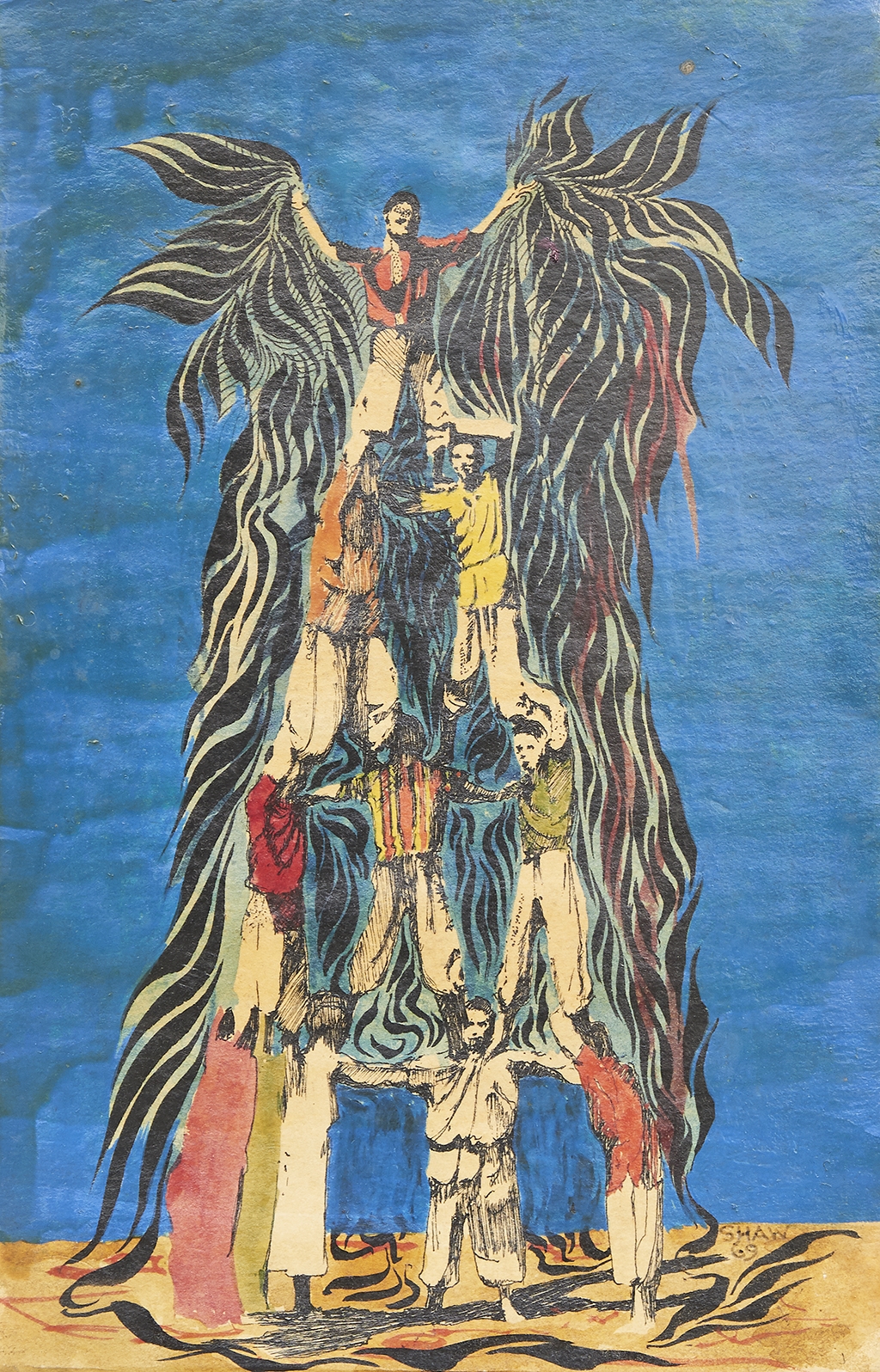 Artwork by Michael Allen Shaw, Marakesh, Made of acrylic on card