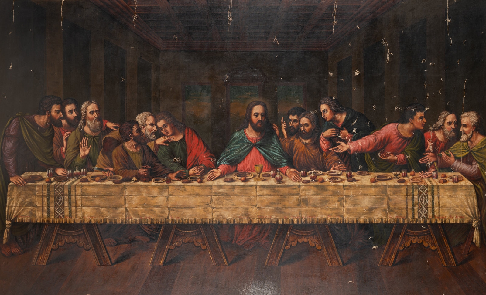 Artwork by Leonardo da Vinci, The Last Supper, Made of oil on panel