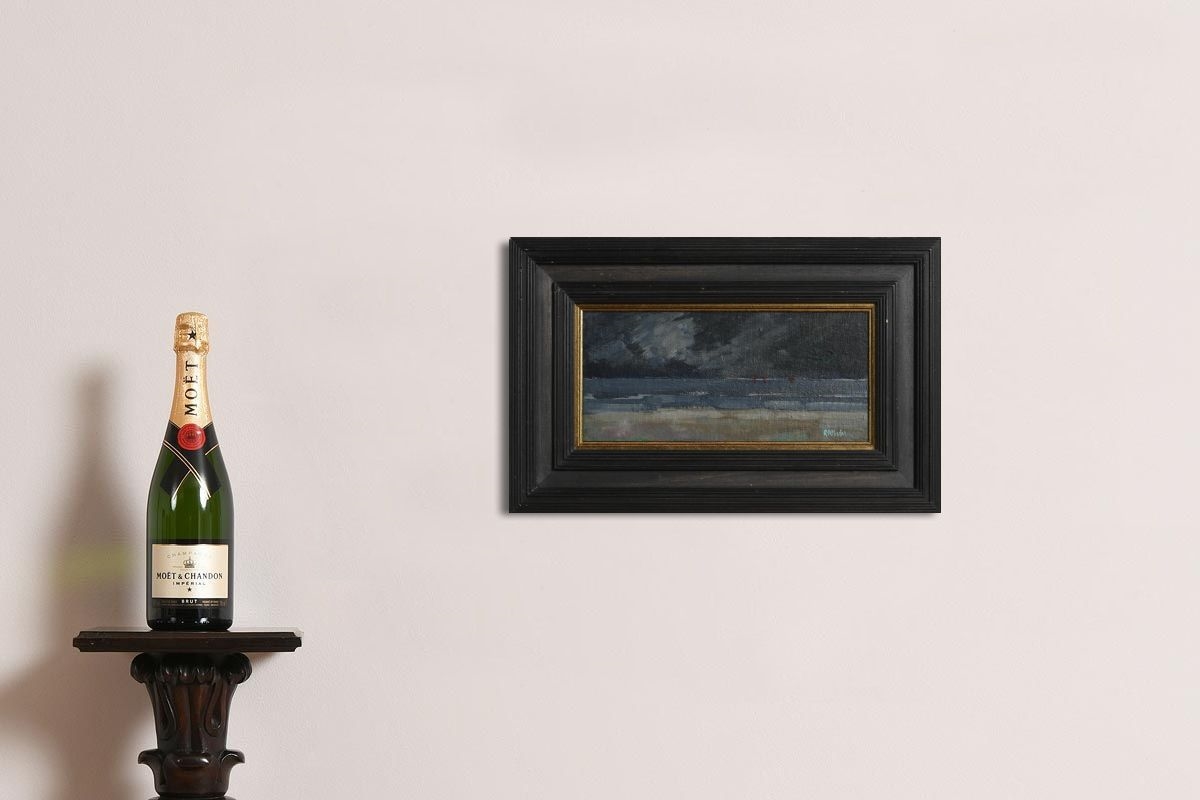 Artwork by R.T. Killen, Evening, Galway Hookers I, Made of oil on canvas laid on board