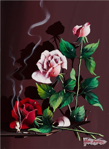 Pink and Red Roses, Cigarette by Alfredo Dardari