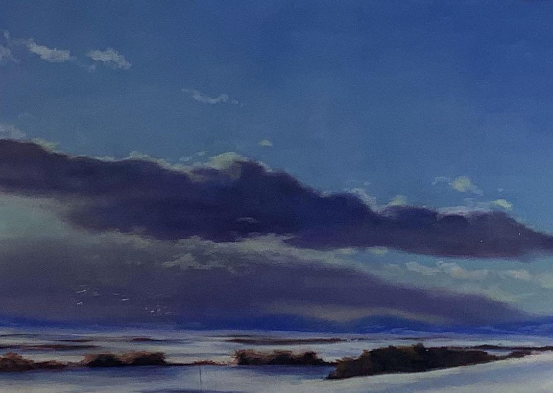 Artwork by Bruce Park, SDLR '90 and titled en verso "Lone Cloud", Made of Pastel