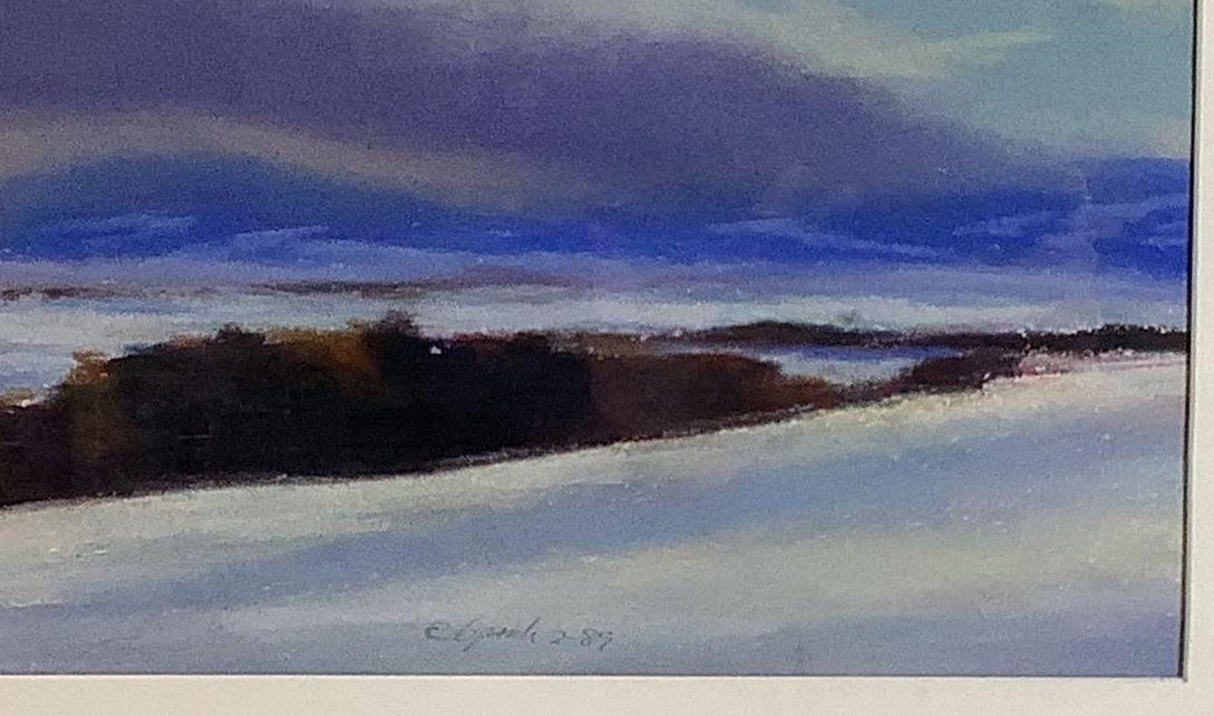 Artwork by Bruce Park, SDLR '90 and titled en verso "Lone Cloud", Made of Pastel