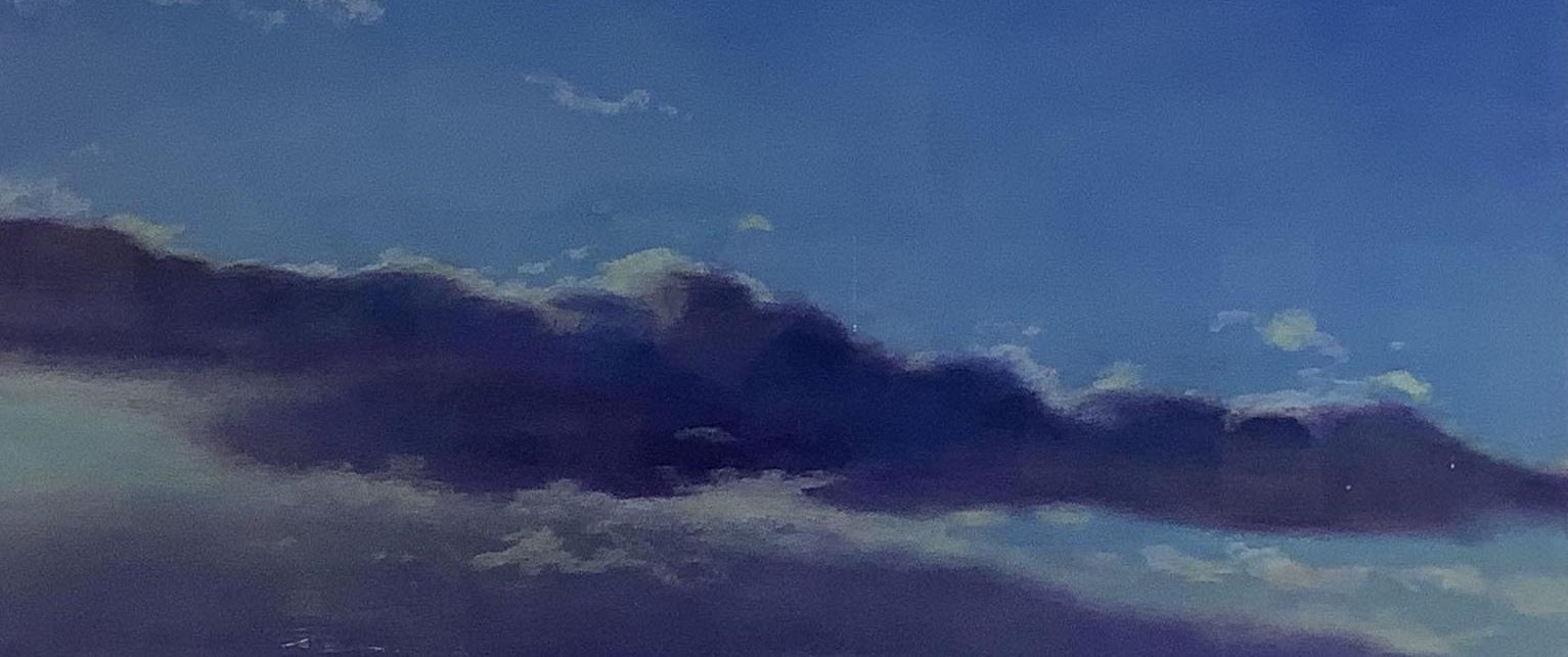 Artwork by Bruce Park, SDLR '90 and titled en verso "Lone Cloud", Made of Pastel