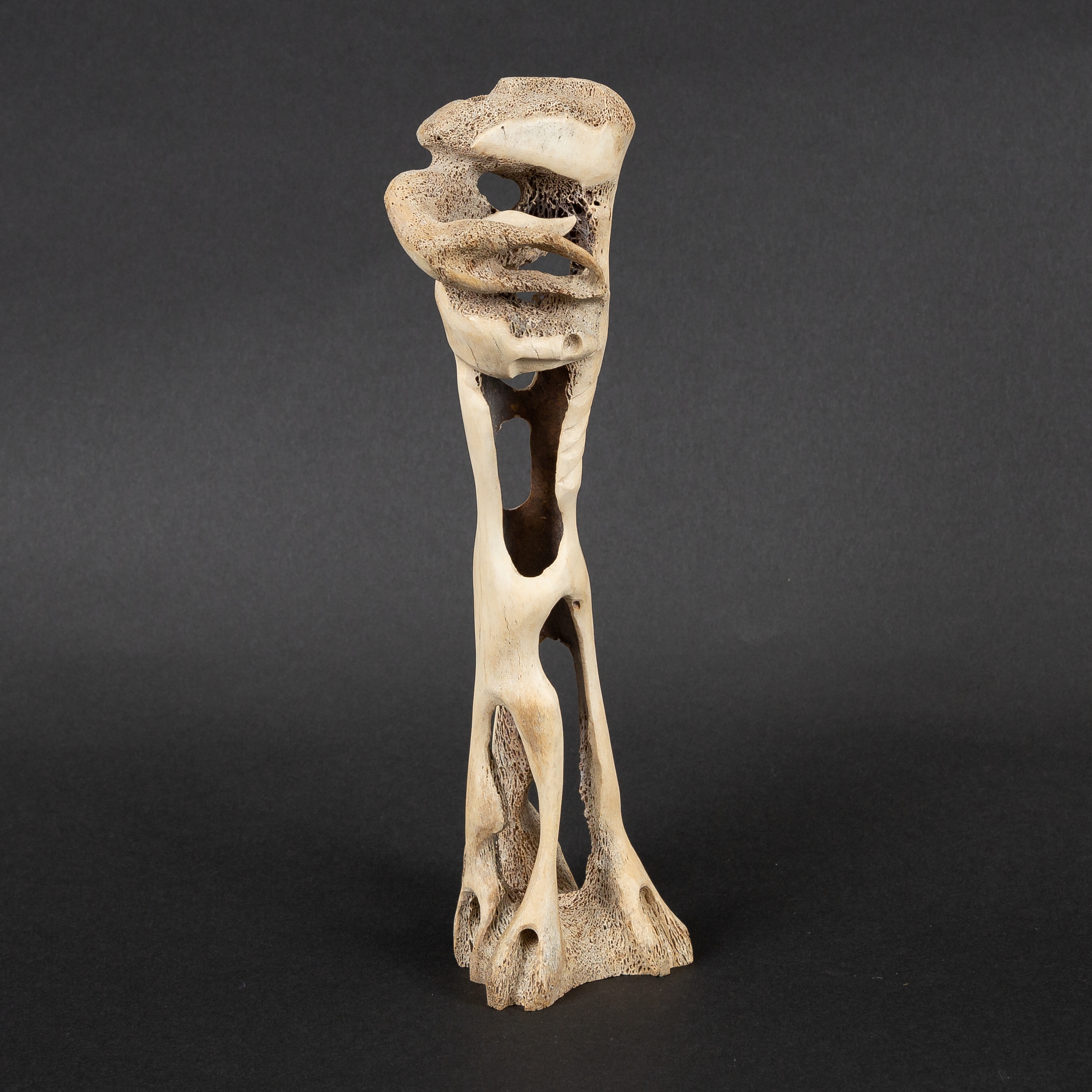 Artwork by Alex Alikashuak, ABSTRACT FIGURE, Made of whalebone