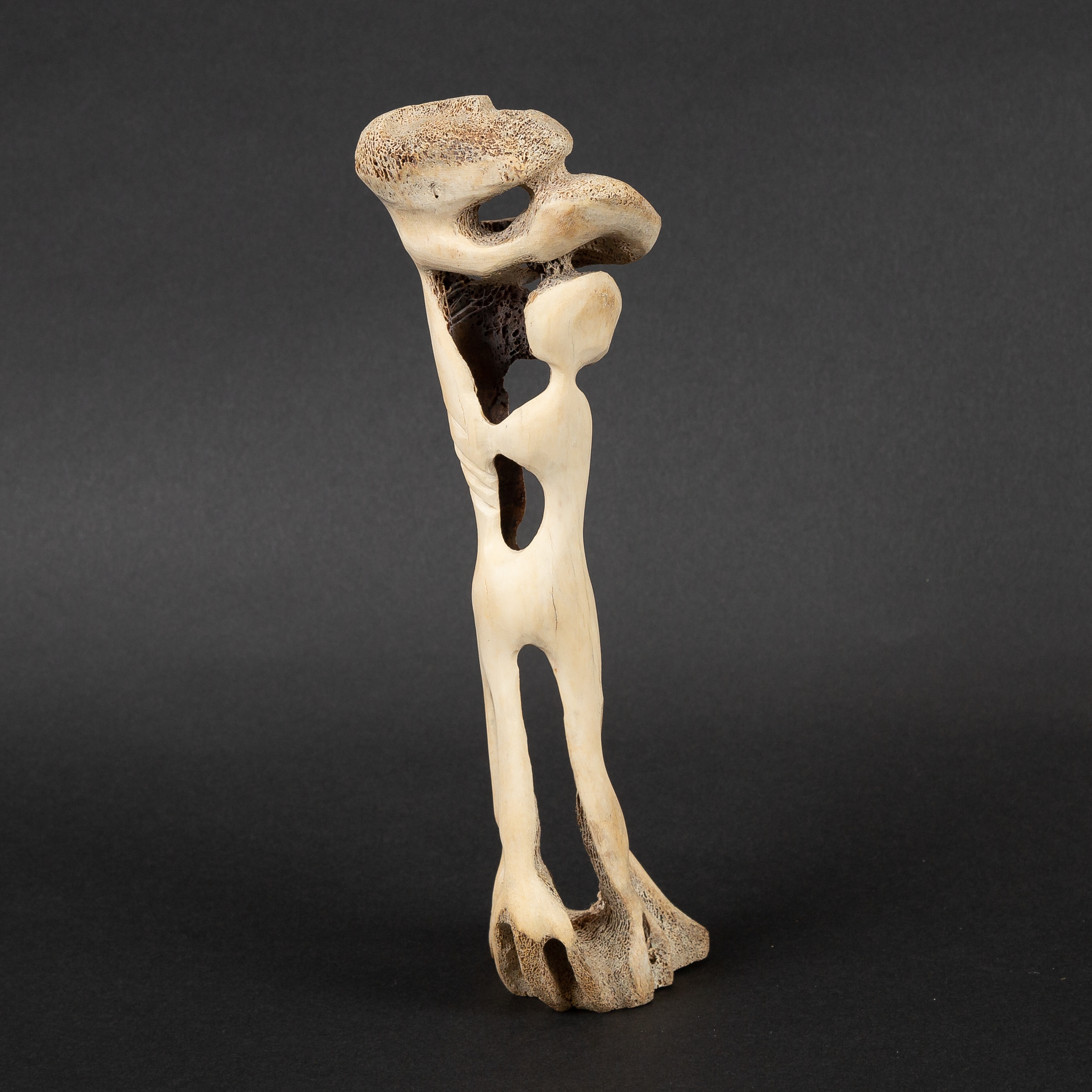 Artwork by Alex Alikashuak, ABSTRACT FIGURE, Made of whalebone