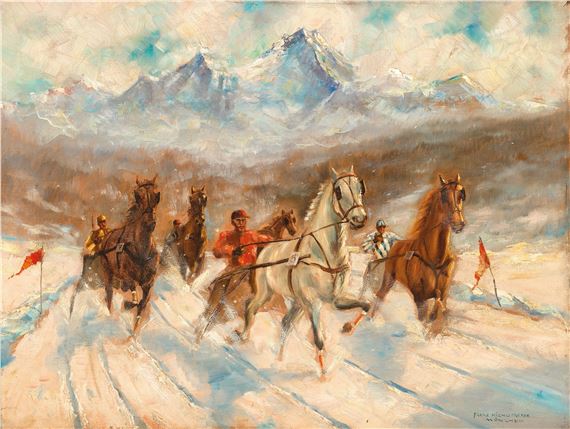 Harness Racing in Winter by Franz Hienl-Merre