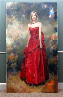 standing portrait of 1970s female actor Gay Stewart - Ricardo Macarrón