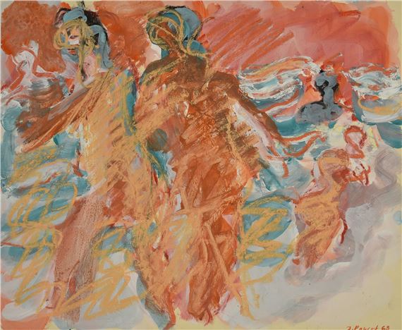 The beach in blue and red