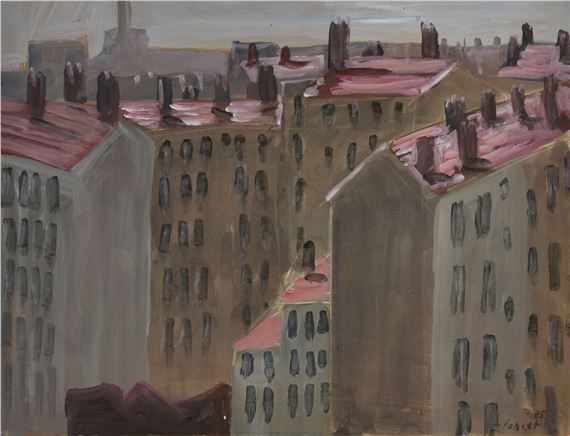 The pink roofs by Jacques Poncet, 1985