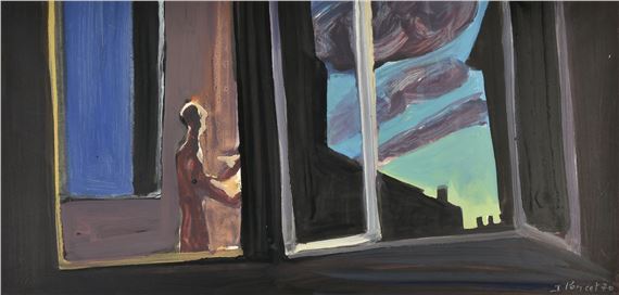 The artist, window on the roofs by Jacques Poncet, 1976