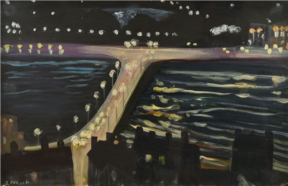Bridge, at night by Jacques Poncet