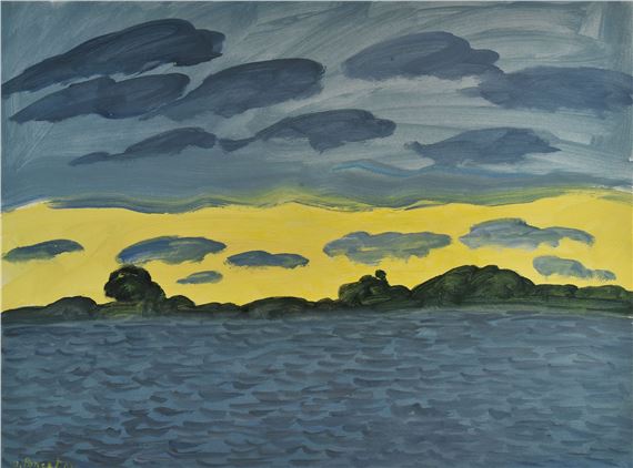 The sea, yellow sky by Jacques Poncet, 2002