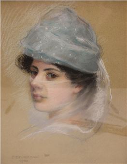 Lady in a hat - E. Beurman