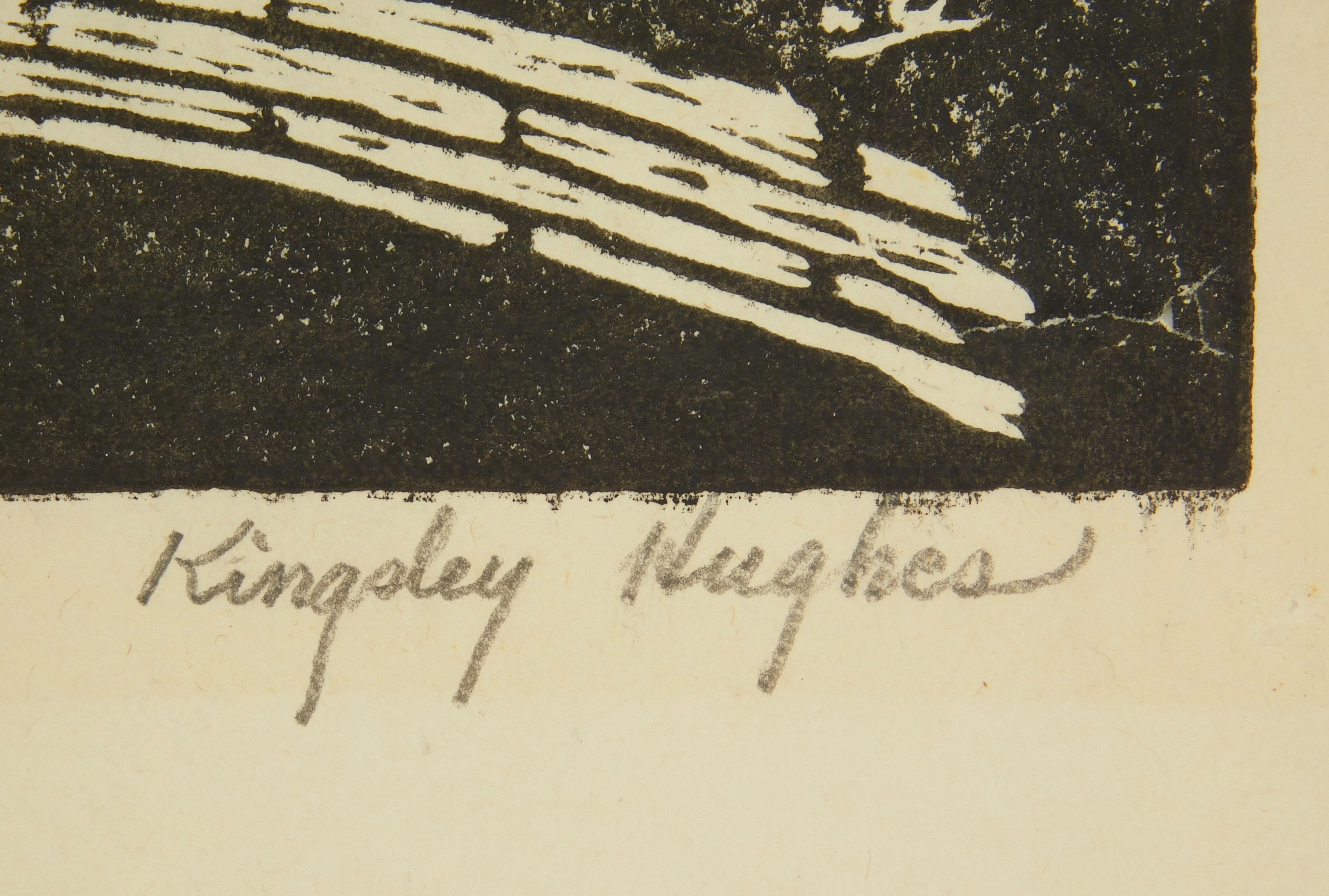 Artwork by Kingsley Hughes, ''Blaine Island''; ''Blenko''; ''Christ Church, Philadelphia 1727''; ''Mine Tipple''; ''Showboat', Made of woodcuts