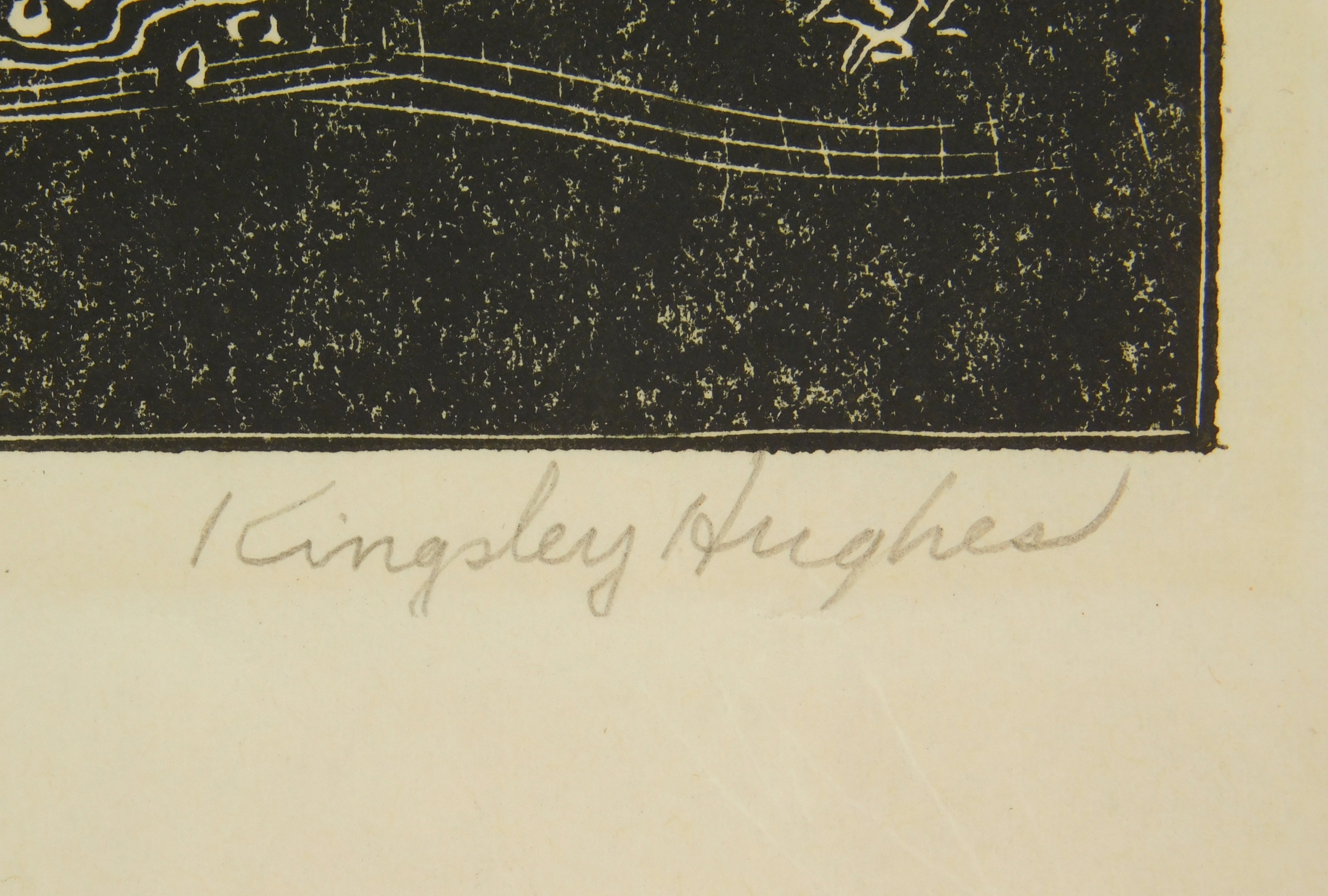 Artwork by Kingsley Hughes, ''Blaine Island''; ''Blenko''; ''Christ Church, Philadelphia 1727''; ''Mine Tipple''; ''Showboat', Made of woodcuts