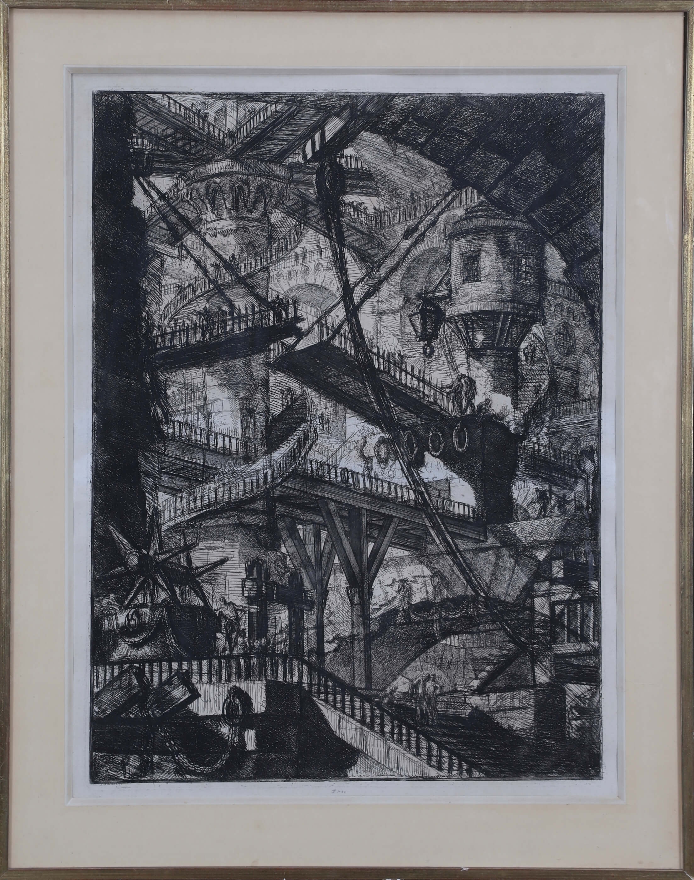 Artwork by Giovanni Battista Piranesi, Carceri d’Invenzione, planche VII, Le Pont-levis, Made of Etching on paper