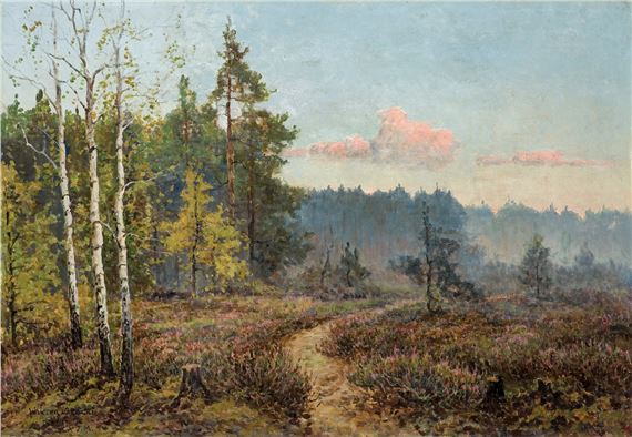 PEJZAŻ Z WRZOSAMI by Wiktor Korecki, 1961