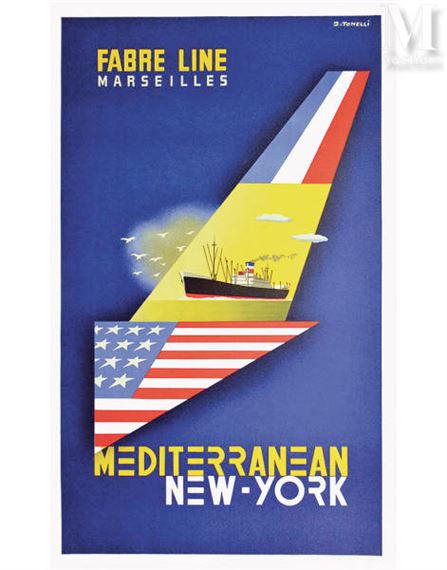 Fabre Line Mediteranean New YorkB. Sirven by J. Tonelli, 1950