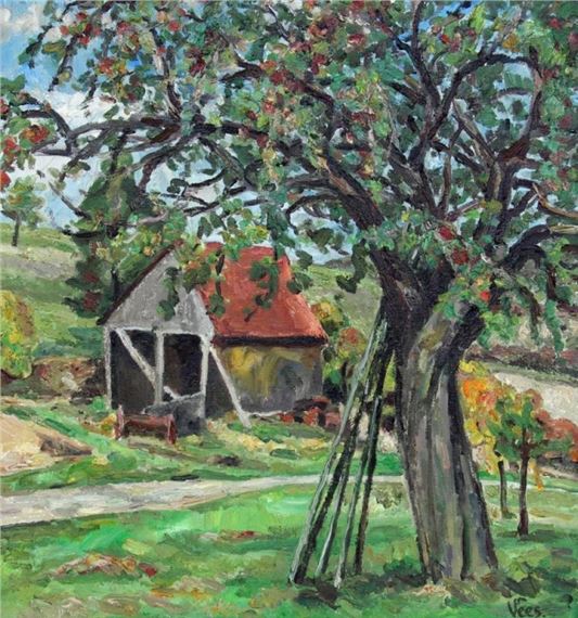 Apple tree and barn by Sepp Vees