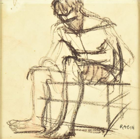 Sam Rabin | study of a seated figure | MutualArt