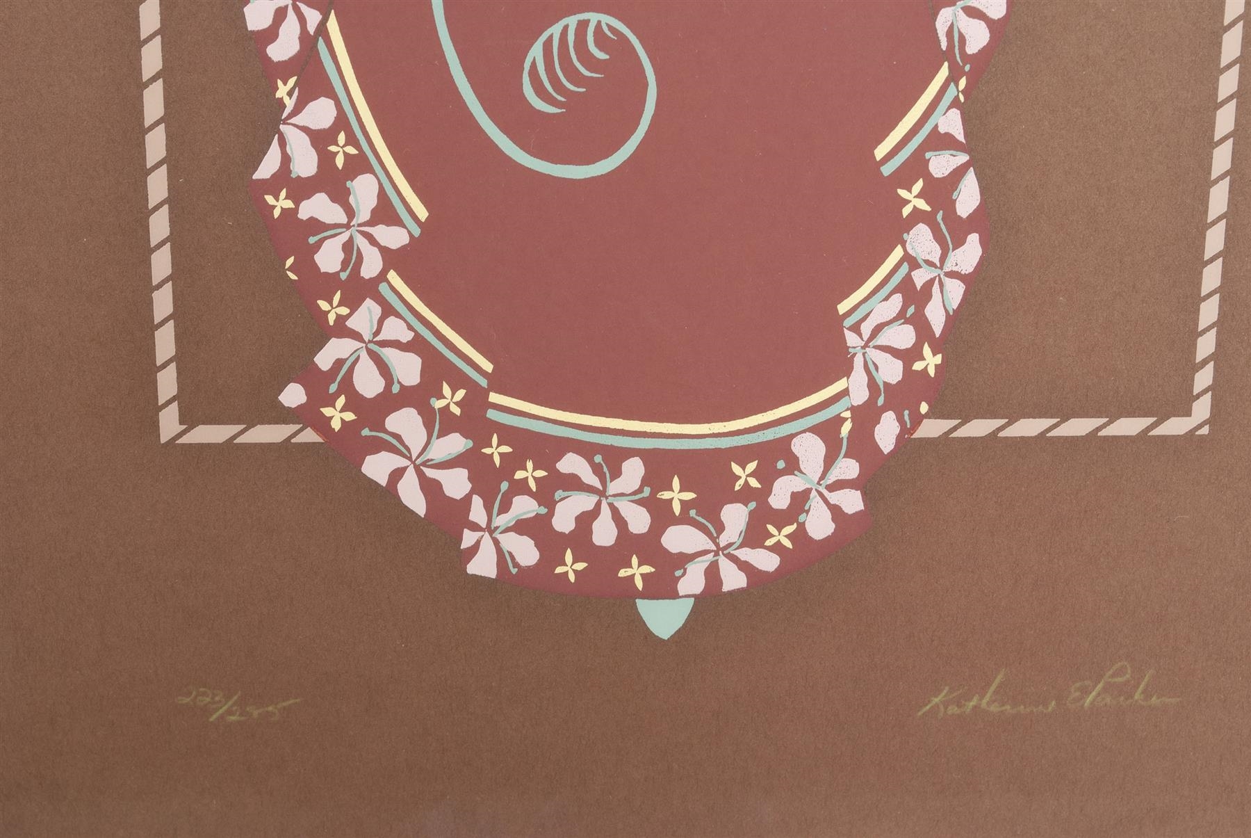 Katherine Parker Art deco style fullbody portrait of a woman holding