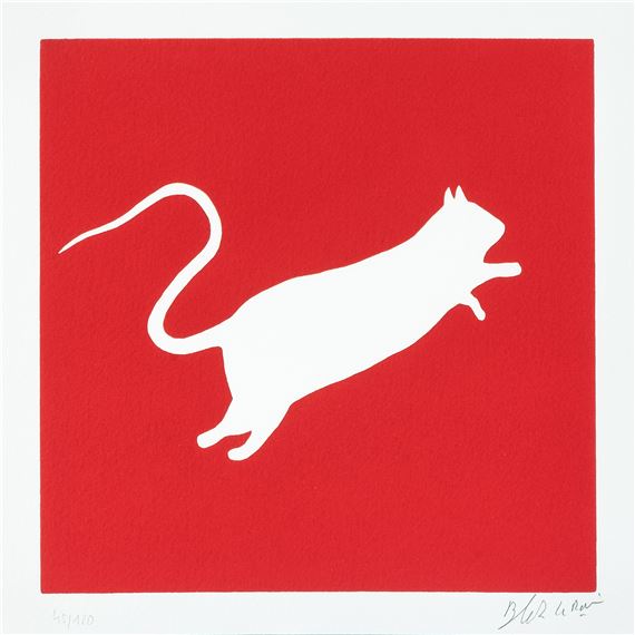 Blek Le Rat | Golden Rat (on black background) (2020) | MutualArt
