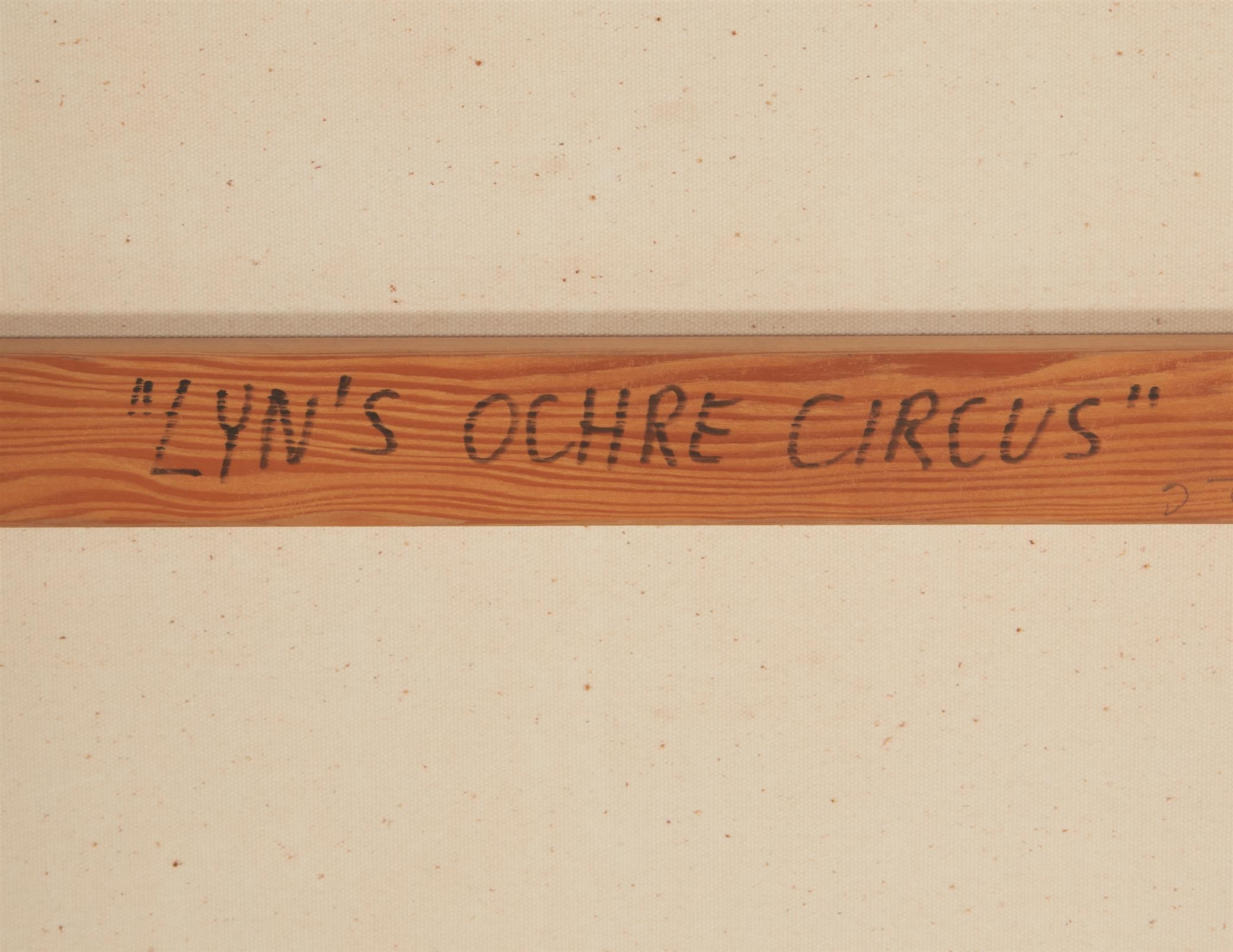 Artwork by Philip Edward Mullen, "Lyn's Ochre Circus,", Made of Acrylic and graphite on canvas