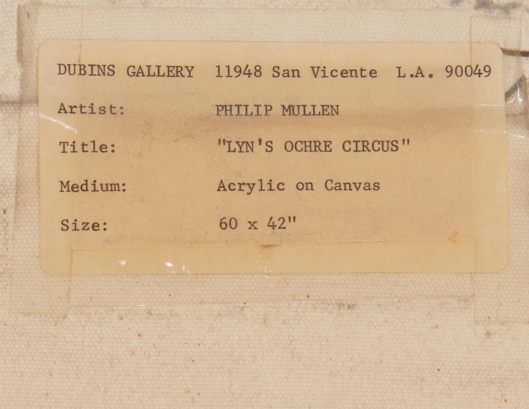 Artwork by Philip Edward Mullen, "Lyn's Ochre Circus,", Made of Acrylic and graphite on canvas