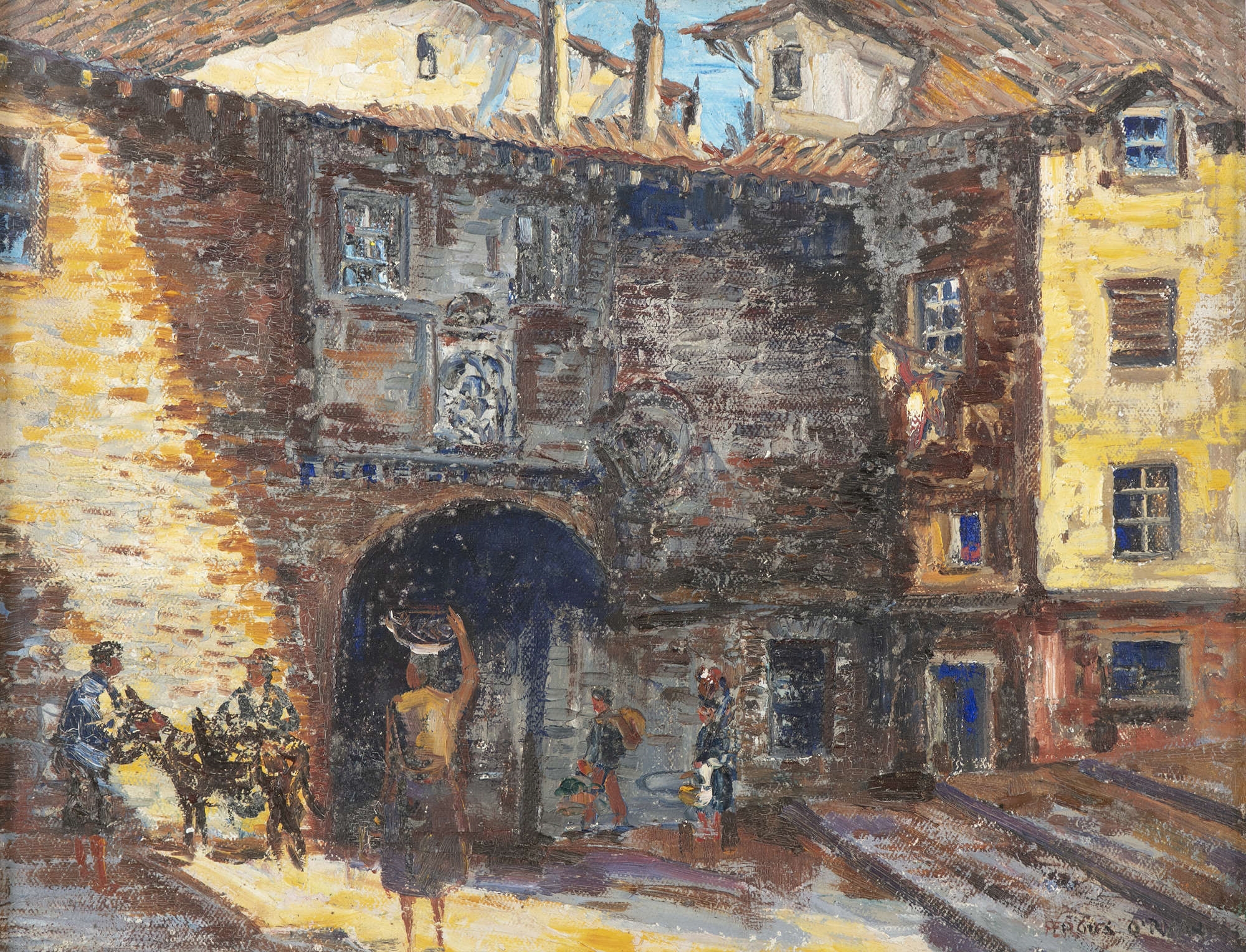 Fergus O'Ryan | A Shady Corner in a Spanish Town | MutualArt