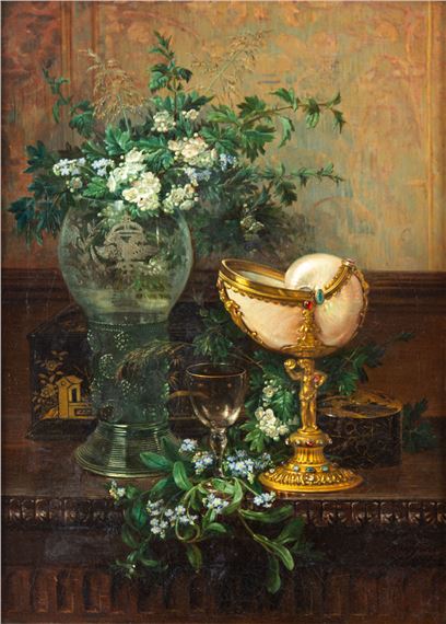 Martwa natura z nautilusem, 1873 by François Joseph Huygens