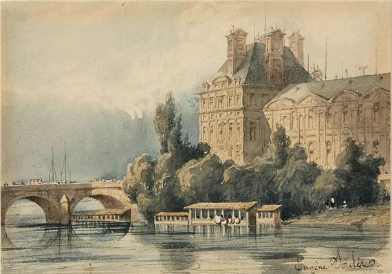 View of the Pavillon de Flore at the Louvre by Eugène Edouard Soulès