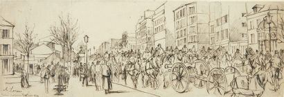 Entry of an artillery regiment, February 19, 1871, boulevard