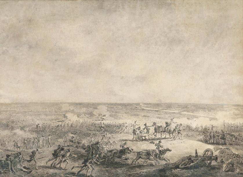 Artwork by Jean-Pierre Norblin de La Gourdaine, Pen and black ink over black pencil lines, grey wash., Made of Pen and black ink over black pencil