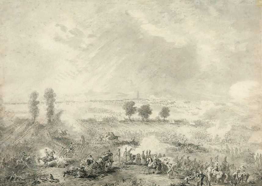 Artwork by Jean-Pierre Norblin de La Gourdaine, Pen and black ink over black pencil lines, grey wash., Made of Pen and black ink over black pencil