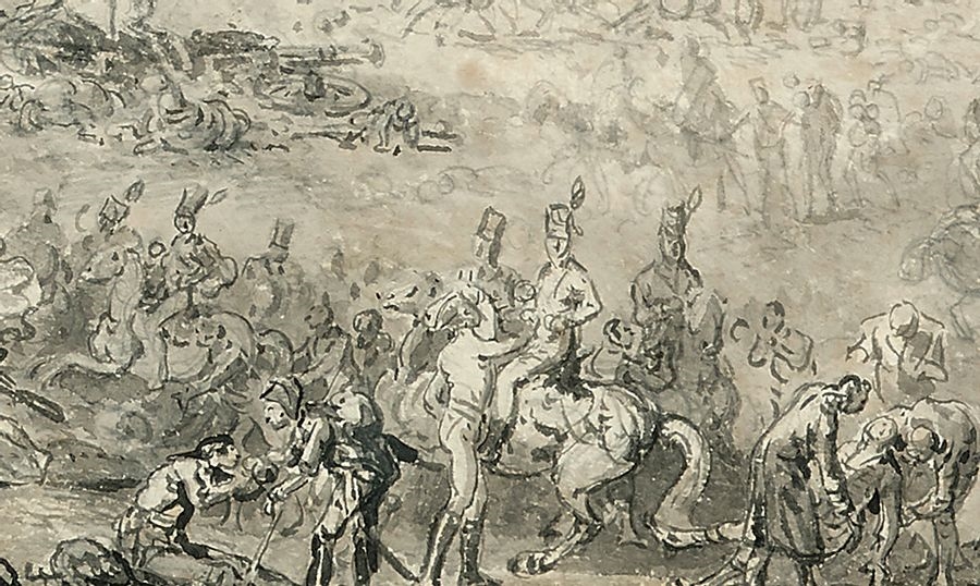 Artwork by Jean-Pierre Norblin de La Gourdaine, Pen and black ink over black pencil lines, grey wash., Made of Pen and black ink over black pencil