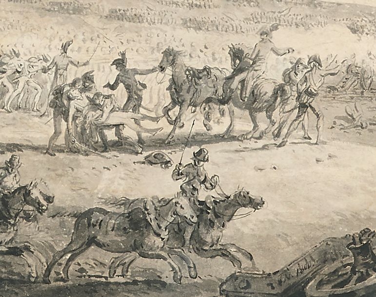 Artwork by Jean-Pierre Norblin de La Gourdaine, Pen and black ink over black pencil lines, grey wash., Made of Pen and black ink over black pencil