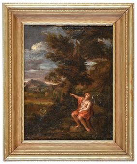 PAESAGGIO CON SAN GIOVANNI BATTISTA CHE INDICA IL SALVATORE - Giovanni Battista Pace