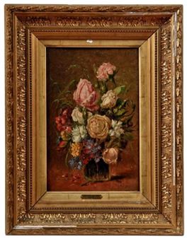 Blumenstrauß in einer Glasvase - Ludovic Alfred de Saint-Edme