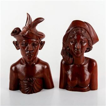 INDONESIAN WOODEN BUSTS - A. A. Fatimah