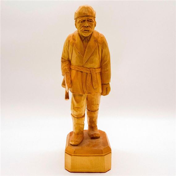 FOLK ART WOOD FIGURINE by Benoi Deschenes, 1976
