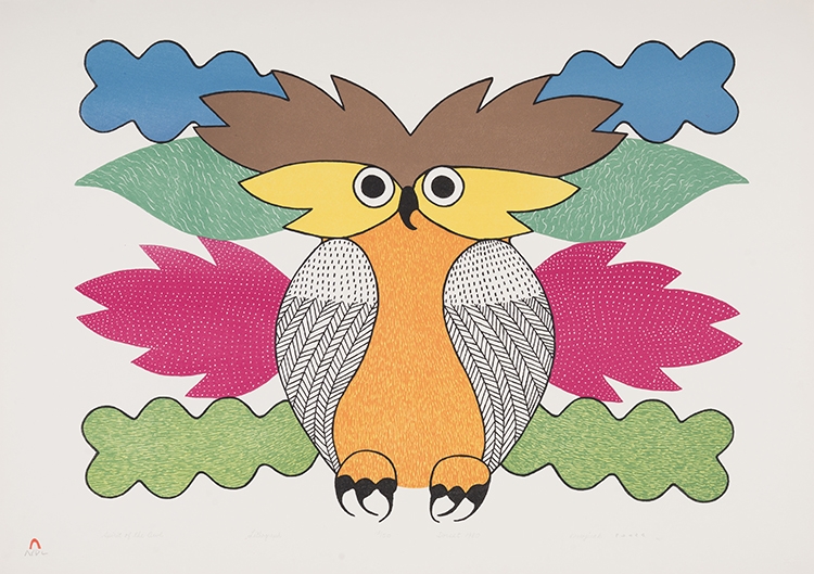 Artwork by Kenojuak Ashevak, Three Lithographs from the Theo Waddington Commissioned Portfolio 2, Made of 3 lithographs