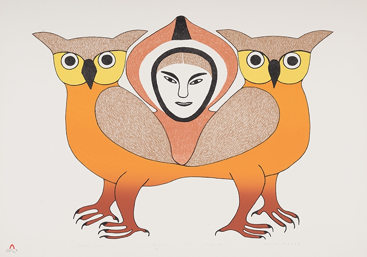 Artwork by Kenojuak Ashevak, Three Lithographs from the Theo Waddington Commissioned Portfolio 2, Made of 3 lithographs